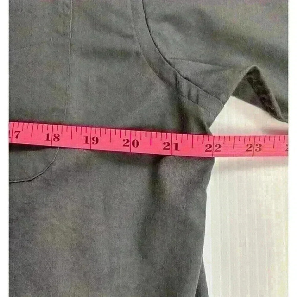 John Blair Mens Size 16 Button Up Shirt Gray Long Sleeve Cotton Polyester - Picture 4 of 10